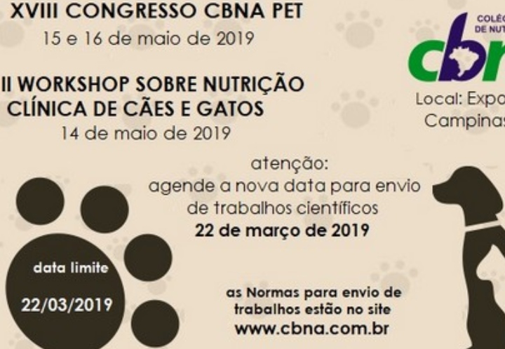 XVIII Congresso CBNA Pet: II Workshop sobre Nutrición de Perros y Gatos 